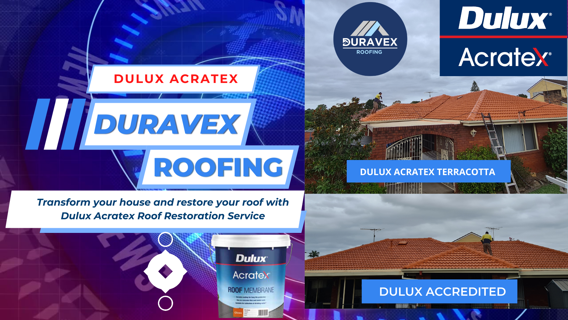 Dulux Acratex Terracotta Roof Restoration Service in Sydney
