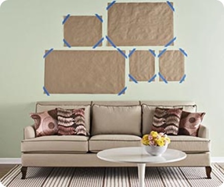 When arranging photos or pictures on a wall,