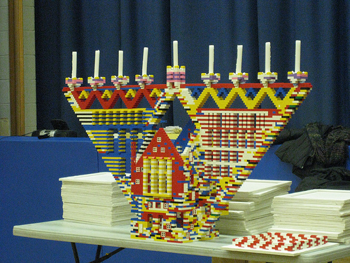 Try making a lego menorah! You can make