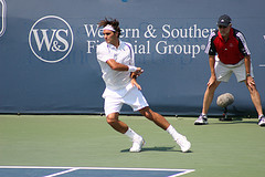 The match between Federer and Andy Roddick at