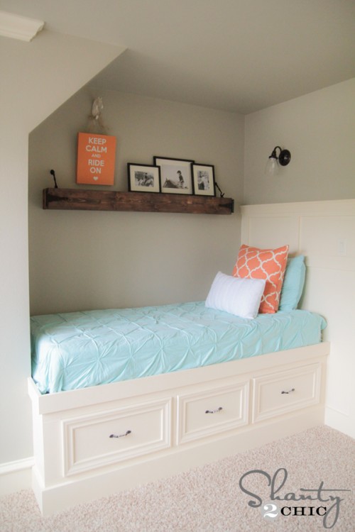 DIY Built-In Storage Bed