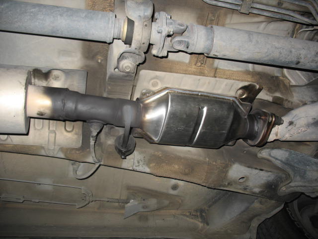 Catalytic converter is a stainless steel casing filled
