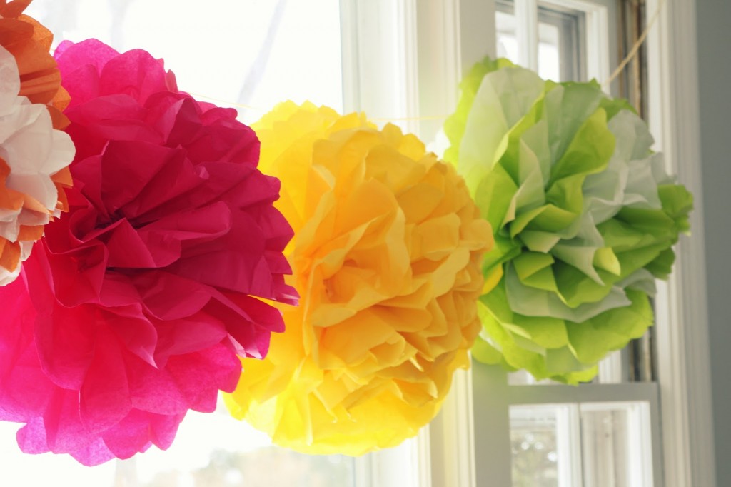 Tissue paper ball Pom Poms are a great