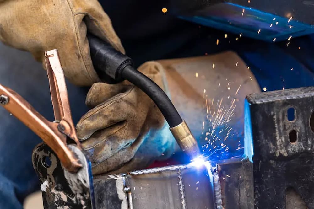 MIG or metal inert gas welding is primarily