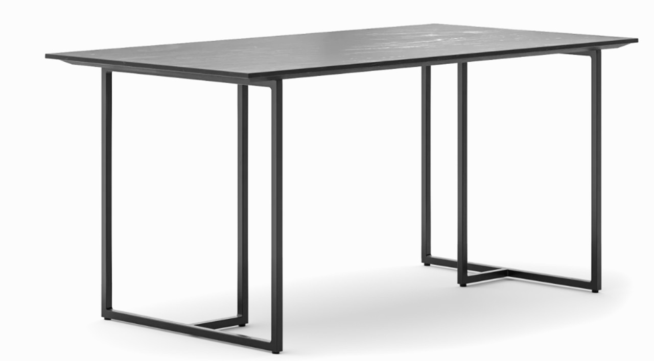 Buy now - https://roomlane.com.au/albany-dining-table-black-marble-top-with-metal-legs-175-cm/ Albany Dining Table with