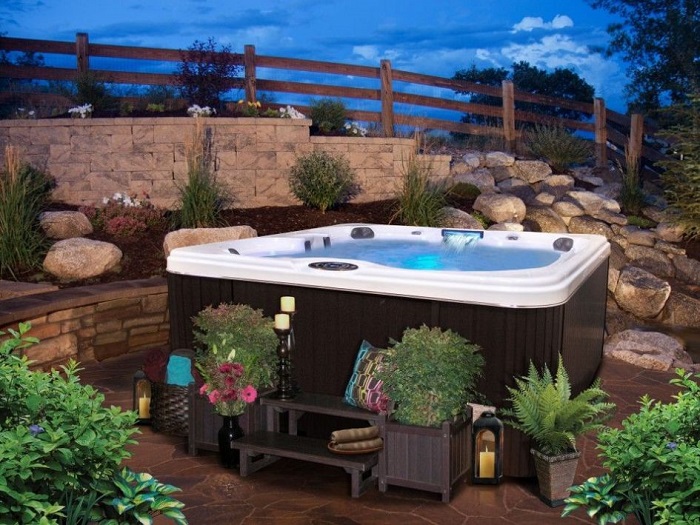 A four person hot tub is usually a
